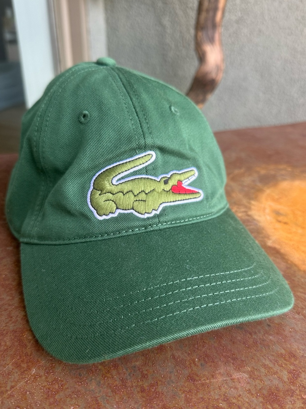 Lacoste Big Croc Logo Green Cotton Baseball Cap Hat Unisex One Size
